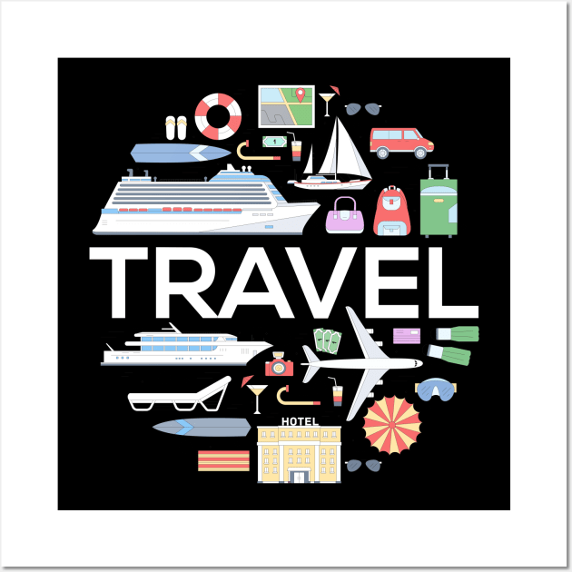 Travel Concept Doodle Wall Art by Mako Design 